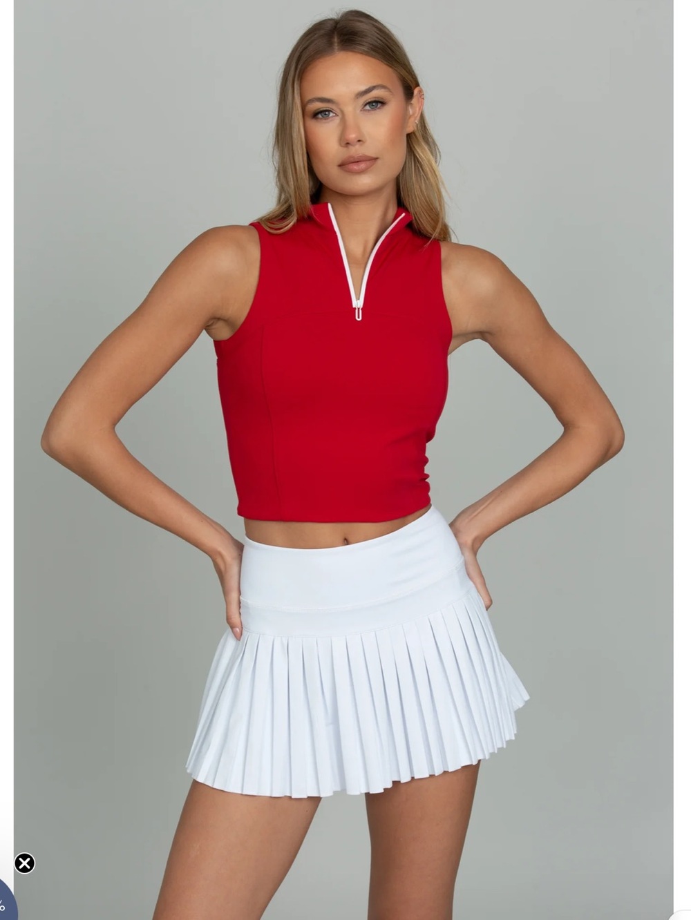 Gold hinge Off White Pleated Tennis Skirt Skort Size Medium